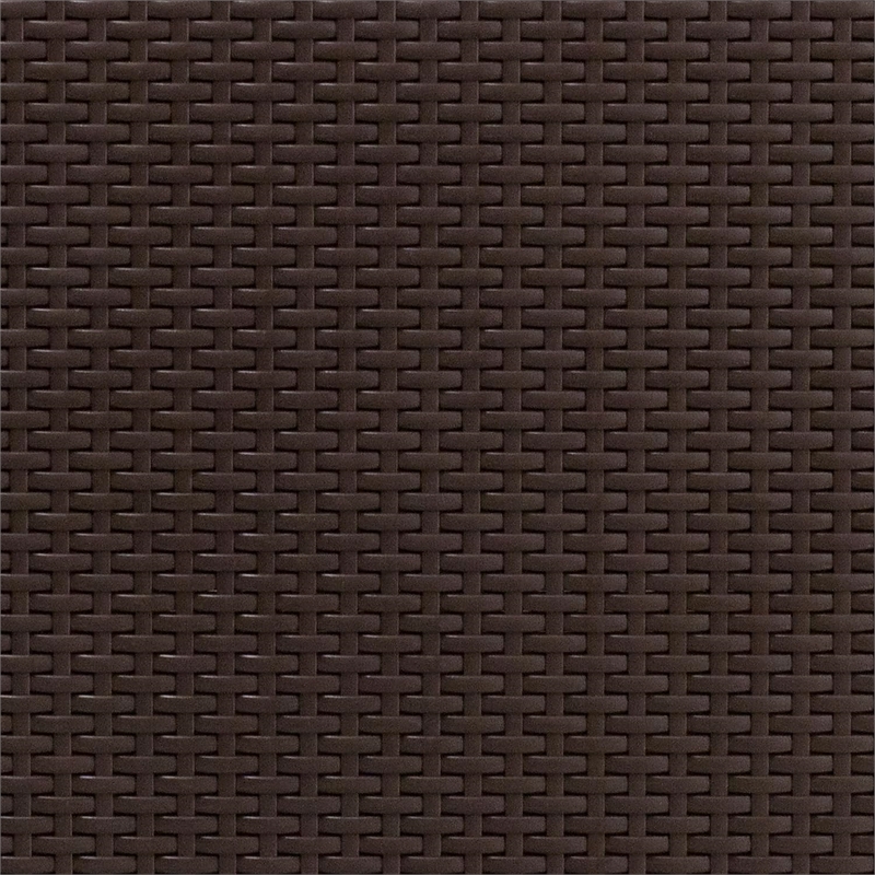 Pemberly Row Contemporary Wicker Patio End Table in Chocolate Brown