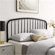 Pemberly Row Modern Farmhouse Queen Metal Spindle Headboard in Black