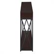 Pemberly Row Deluxe 2 Tier Console Table in Espresso Wood Finish and Black Frame