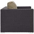 Pemberly Row Aluminum and Rattan Patio Armchair in Espresso/Mocha