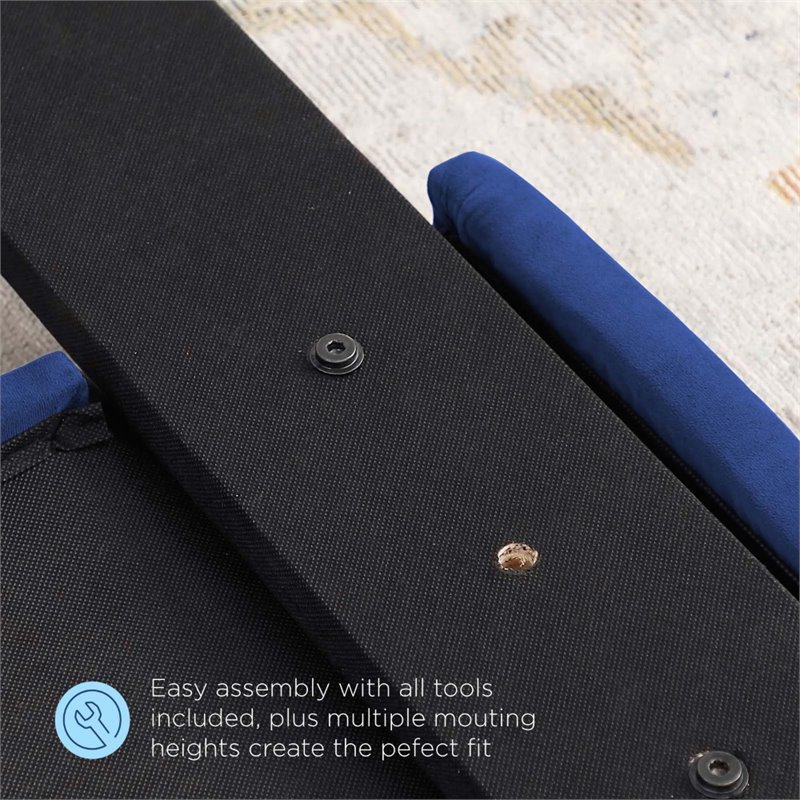 Pemberly Row Tufted Full/Queen Performance Velvet Headboard in Navy
