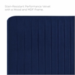 Pemberly Row Channel Tufted Velvet King/California King Headboard in Navy