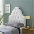 Pemberly Row Twin Diamond Tufted Performance Velvet Headboard in White