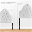 Pemberly Row Twin Diamond Tufted Performance Velvet Headboard in White
