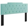 Pemberly Row Tufted King/California King Velvet Headboard in Mint Green