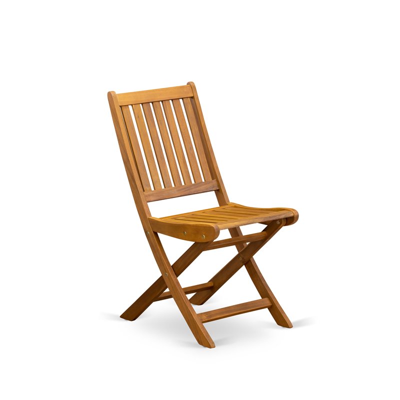 Pemberly Row Wood Patio Dining Chairs in Natural Oil (Set of 2)