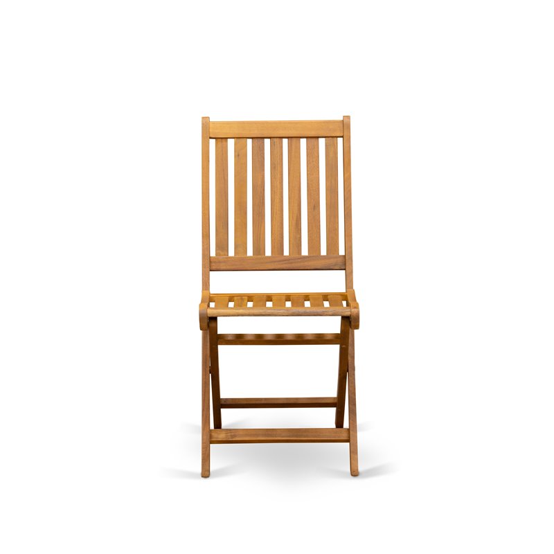 Pemberly Row Wood Patio Dining Chairs in Natural Oil (Set of 2)
