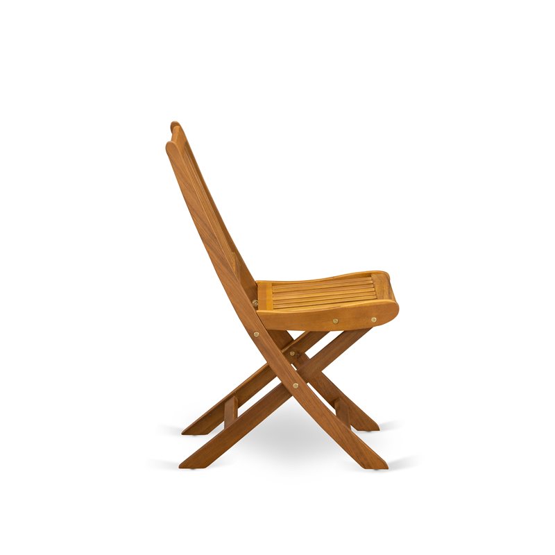 Pemberly Row Wood Patio Dining Chairs in Natural Oil (Set of 2)