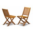 Pemberly Row Wood Patio Dining Chairs in Natural Oil (Set of 2)
