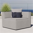Pemberly Row Fabric Upholstered Outdoor Patio Sofa Corner Chair in Gray