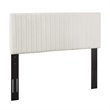 Pemberly Row Contemporary Velvet Full Queen Headboard in Ivory
