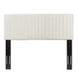 Pemberly Row Contemporary Velvet Full Queen Headboard in Ivory