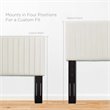 Pemberly Row Contemporary Velvet Full Queen Headboard in Ivory