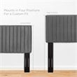 Pemberly Row Full/Queen Solid Wood and Performance Velvet Headboard in Gray