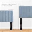 Pemberly Row Full/Queen Solid Wood Performance Velvet Headboard in Light Blue