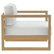 Pemberly Row 4-Piece Wood Patio Sofa Set in Natural and White