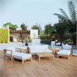 Pemberly Row 8-Piece Wood Patio Sofa Set in Natural and White