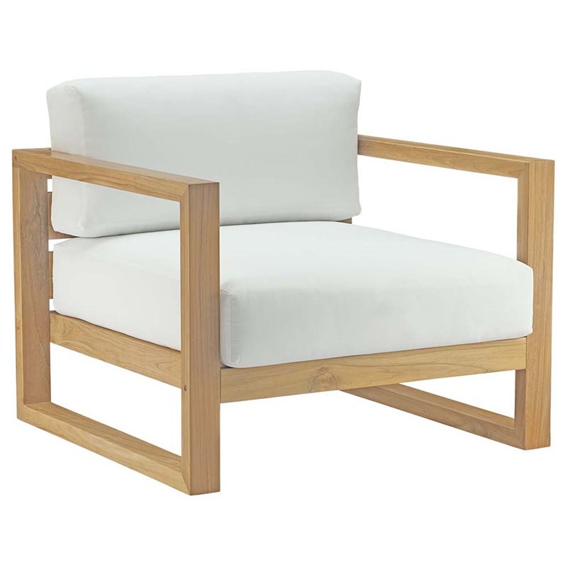 Pemberly Row 8-Piece Wood Patio Sofa Set in Natural and White