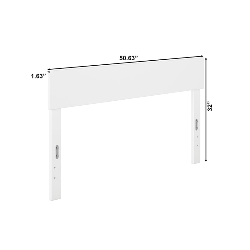 Pemberly Row Solid Wood Full Size Contemporary Headboard in White