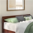 Pemberly Row Solid Wood Queen Size Modern Panel Headboard in Walnut