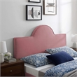 Pemberly Row Twin Modern Performance Velvet Headboard in Dusty Rose