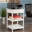Pemberly Row 2 Shelf Transitional Wooden Printer Stand in White
