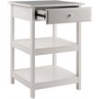 Pemberly Row 2 Shelf Transitional Wooden Printer Stand in White