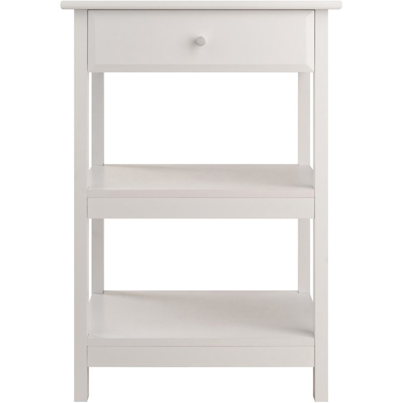 Pemberly Row 2 Shelf Transitional Wooden Printer Stand in White