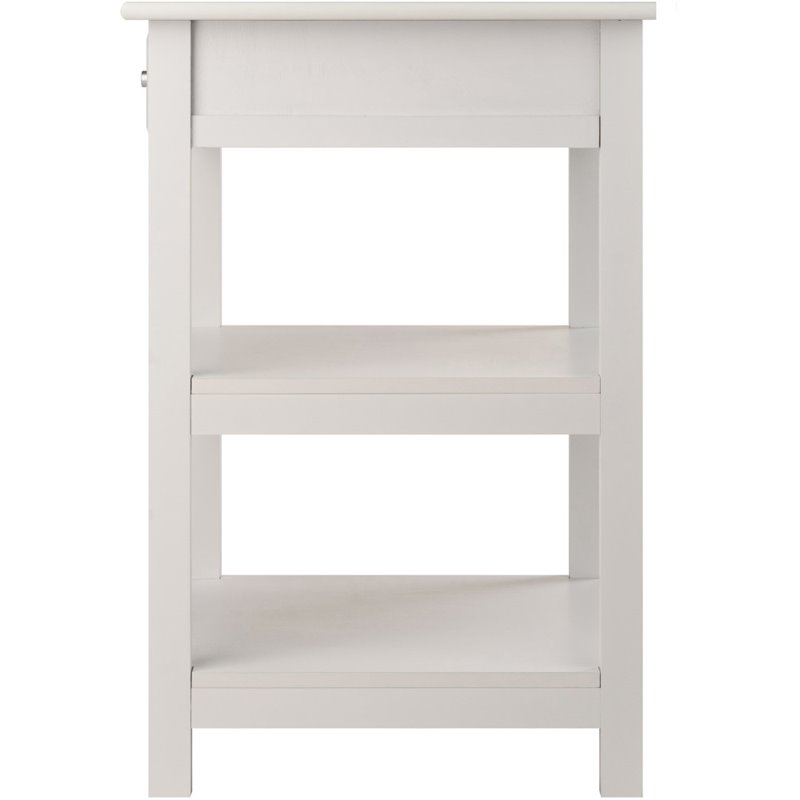 Pemberly Row 2 Shelf Transitional Wooden Printer Stand in White