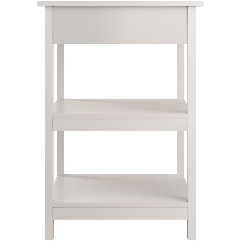 Pemberly Row 2 Shelf Transitional Wooden Printer Stand in White