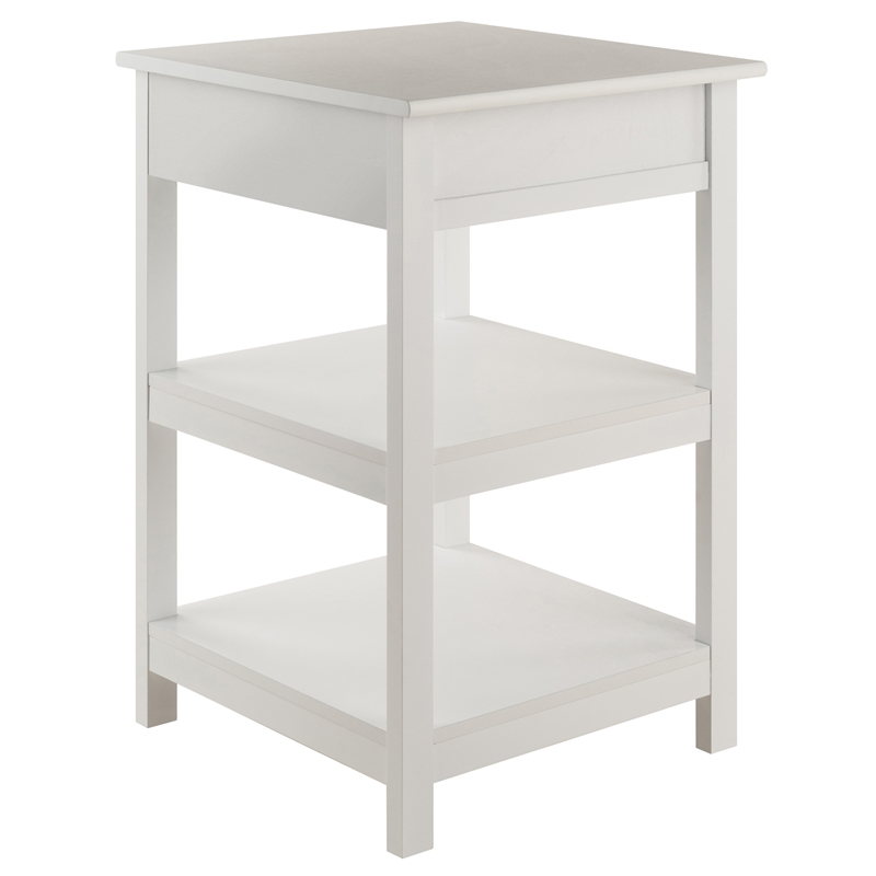 Pemberly Row 2 Shelf Transitional Wooden Printer Stand in White