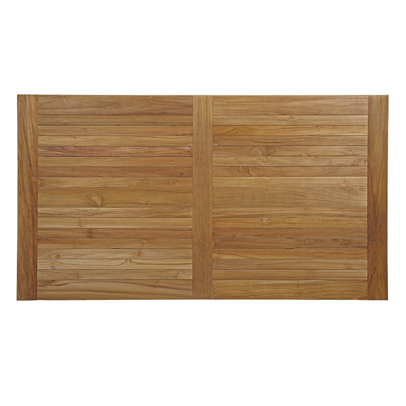 Pemberly Row Outdoor Patio Solid Teak Wood Dining Table in Natural