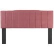 Pemberly Row Channel Tufted King/California King Velvet Headboard - Dusty Rose