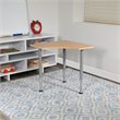 Pemberly Row Triangonal Collaborative Adjustable Student Desk in Natural