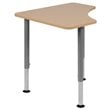 Pemberly Row Triangonal Collaborative Adjustable Student Desk in Natural
