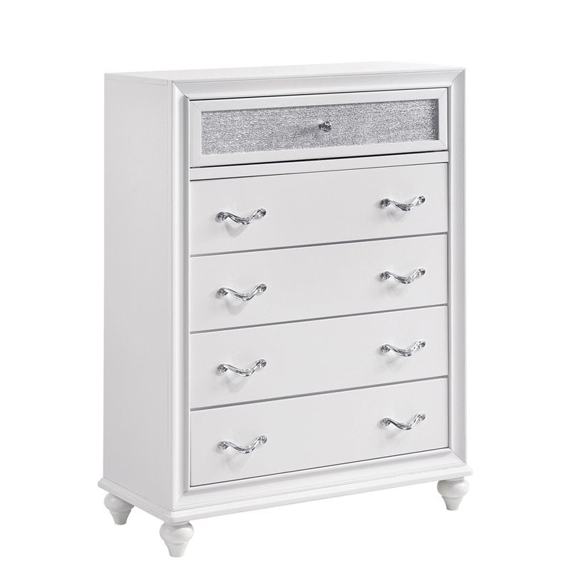 Pemberly Row 5-piece Upholstered Eastern King Wood Bedroom Set White