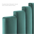 Pemberly Row Modern Performance Velvet Twin Headboard in Teal Green