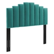 Pemberly Row Modern Performance Velvet Twin Headboard in Teal Green