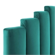 Pemberly Row Modern Performance Velvet Twin Headboard in Teal Green