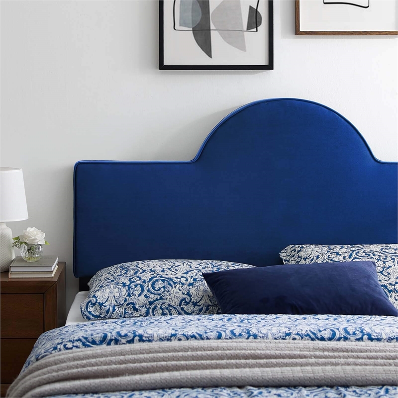 Pemberly Row King/California King Performance Velvet Headboard in Navy