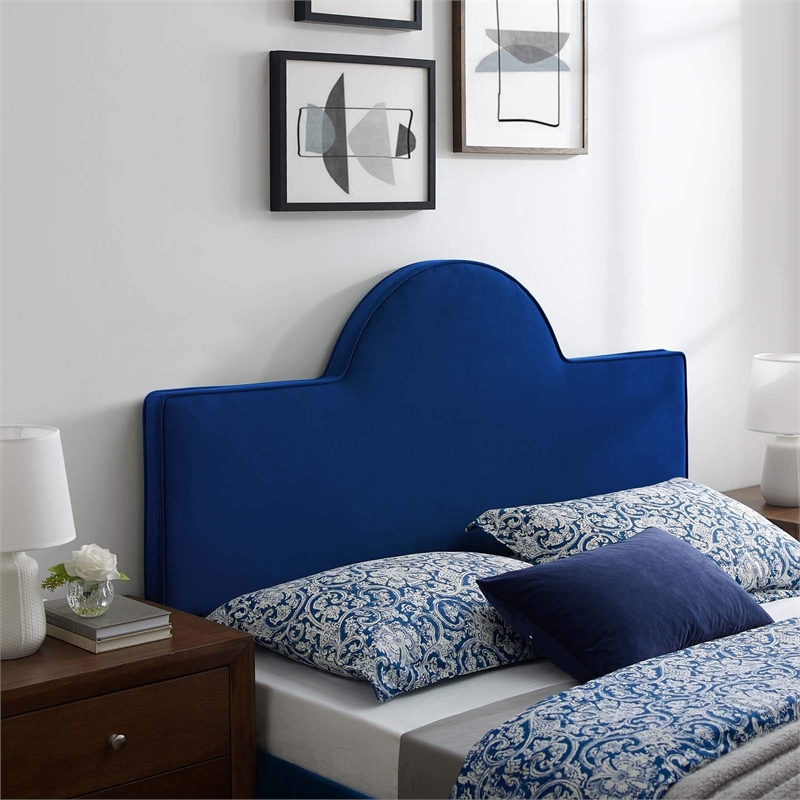 Pemberly Row King/California King Performance Velvet Headboard in Navy