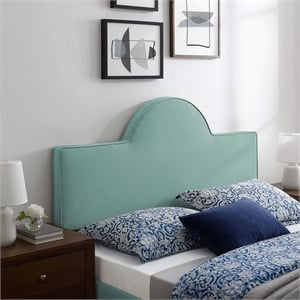 Pemberly Row King/California King Performance Velvet Headboard in Mint Green
