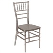 Pemberly Row Contemporary Premium Resin Stacking Chair in Pewter