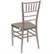 Pemberly Row Contemporary Premium Resin Stacking Chair in Pewter