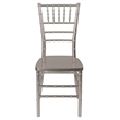 Pemberly Row Contemporary Premium Resin Stacking Chair in Pewter