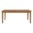 Pemberly Row Extendable Outdoor Patio Solid Teak Wood Dining Table in Natural