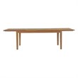 Pemberly Row Extendable Outdoor Patio Solid Teak Wood Dining Table in Natural