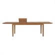 Pemberly Row Extendable Outdoor Patio Solid Teak Wood Dining Table in Natural