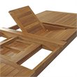Pemberly Row Extendable Outdoor Patio Solid Teak Wood Dining Table in Natural