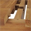 Pemberly Row Extendable Outdoor Patio Solid Teak Wood Dining Table in Natural
